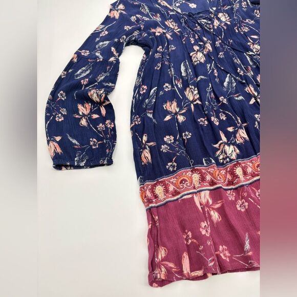 BillaBong Just Like You Dress Starry Night Long Sleeve Size large Boho Flowy - Picture 3 of 7